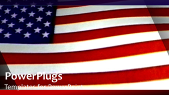 PowerPoint Template - Video template of American flag moving in the wind.